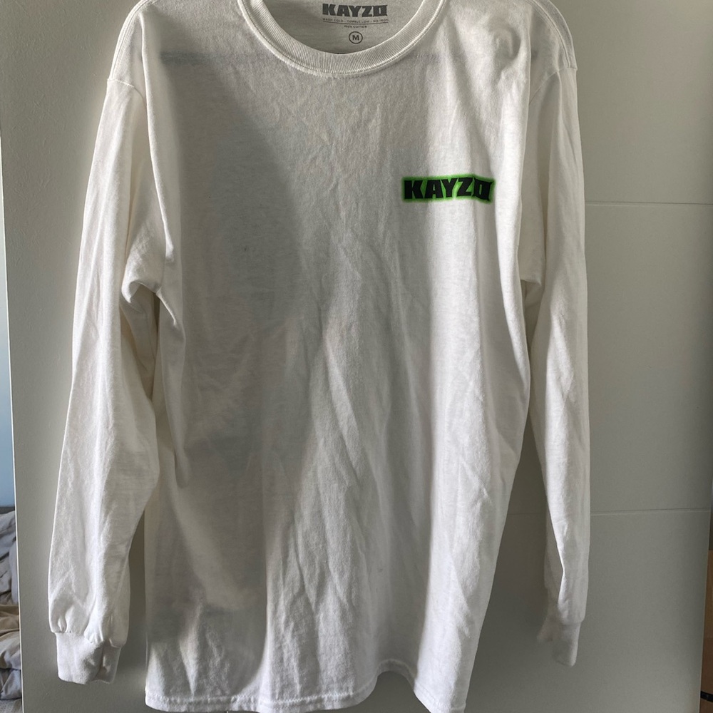 Kayzo White Cotton Long Sleeve Shirt